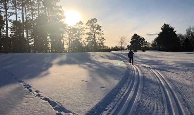 cross country skier at Bunker Hills Golf Course 