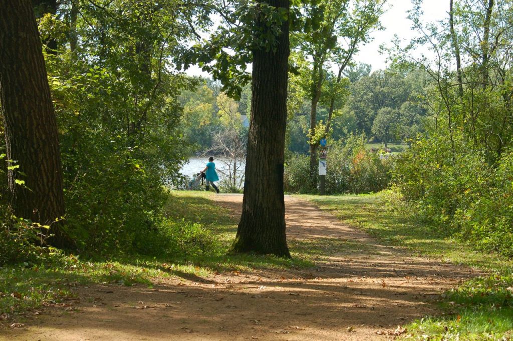 hiking trails, woman with stroller