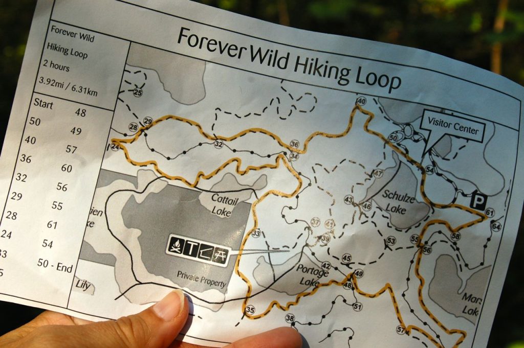 forever wild hiking loop trail map