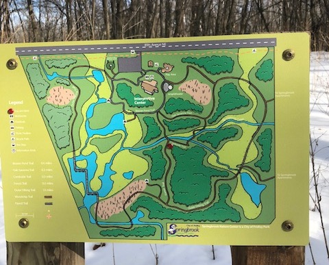 map of the springbrook nature center trail system