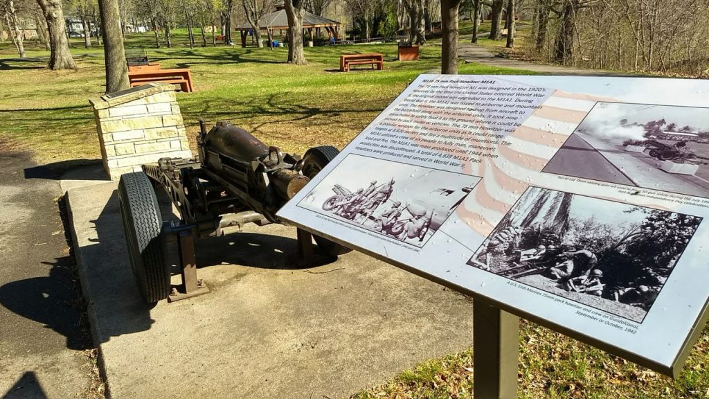 cannon and veterans memorial at Kordiak County Park