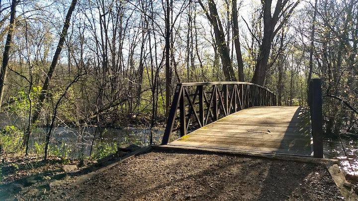 foot bridge over rice creek at locke county park