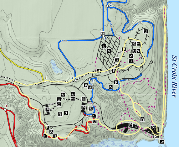 hiking map, st croix bluffs