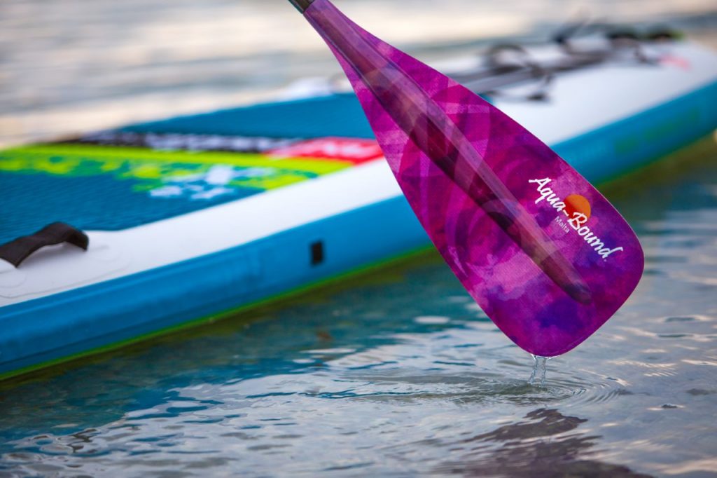 stand-up paddle board and paddle