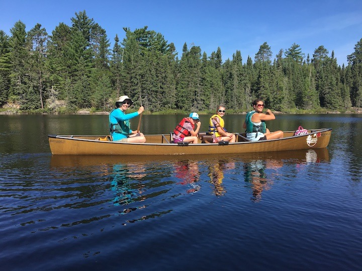 Women canoeing in the Boundary Waters