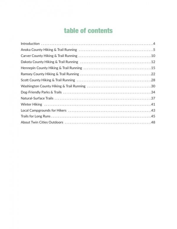 hike table of contents