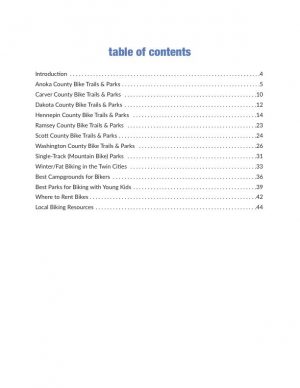 bike table of contents