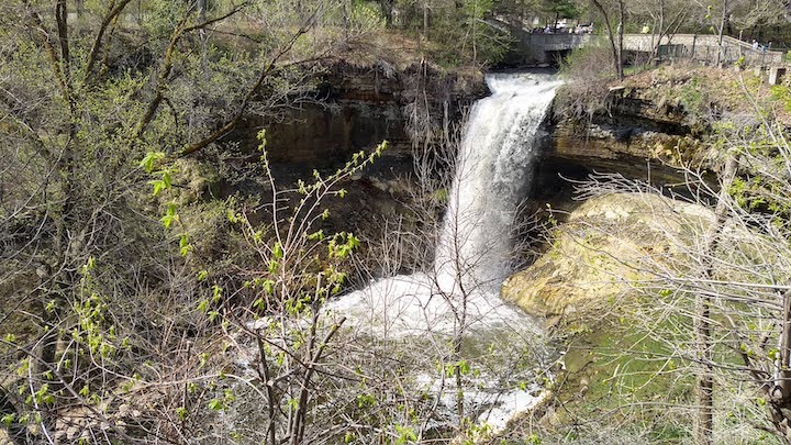 minnehaha falls in early spring