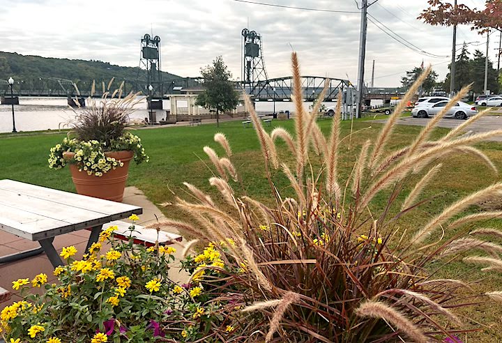 potted plants along the st croix river park in Stillwater