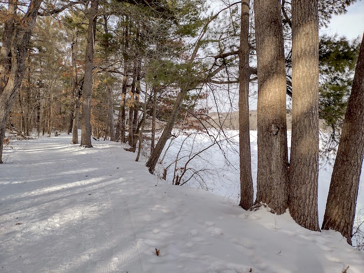 riverside trail in winter with st croix river
