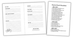 images of sample pages in Biking Logbook