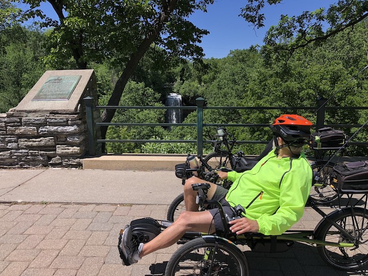 Riding a recumbent store trike