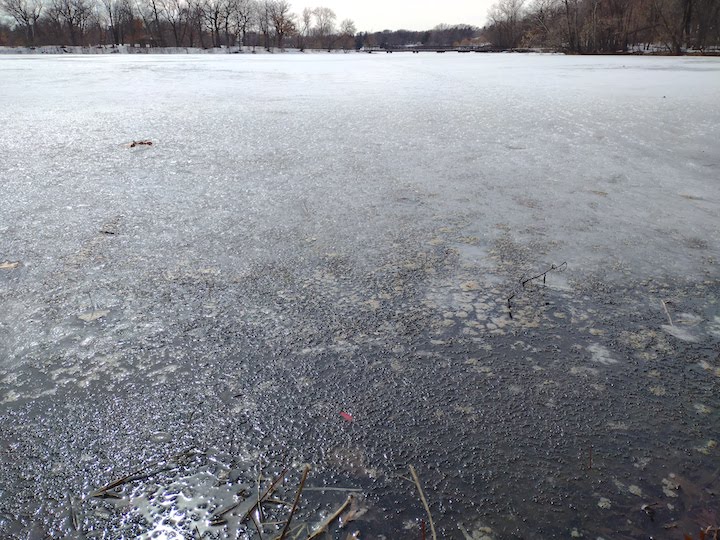 Silver Lake with melting ice 