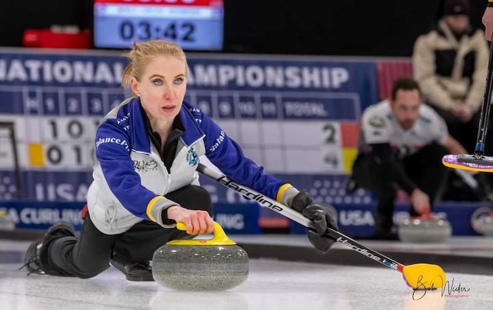 Regan Birr in a curling matc h